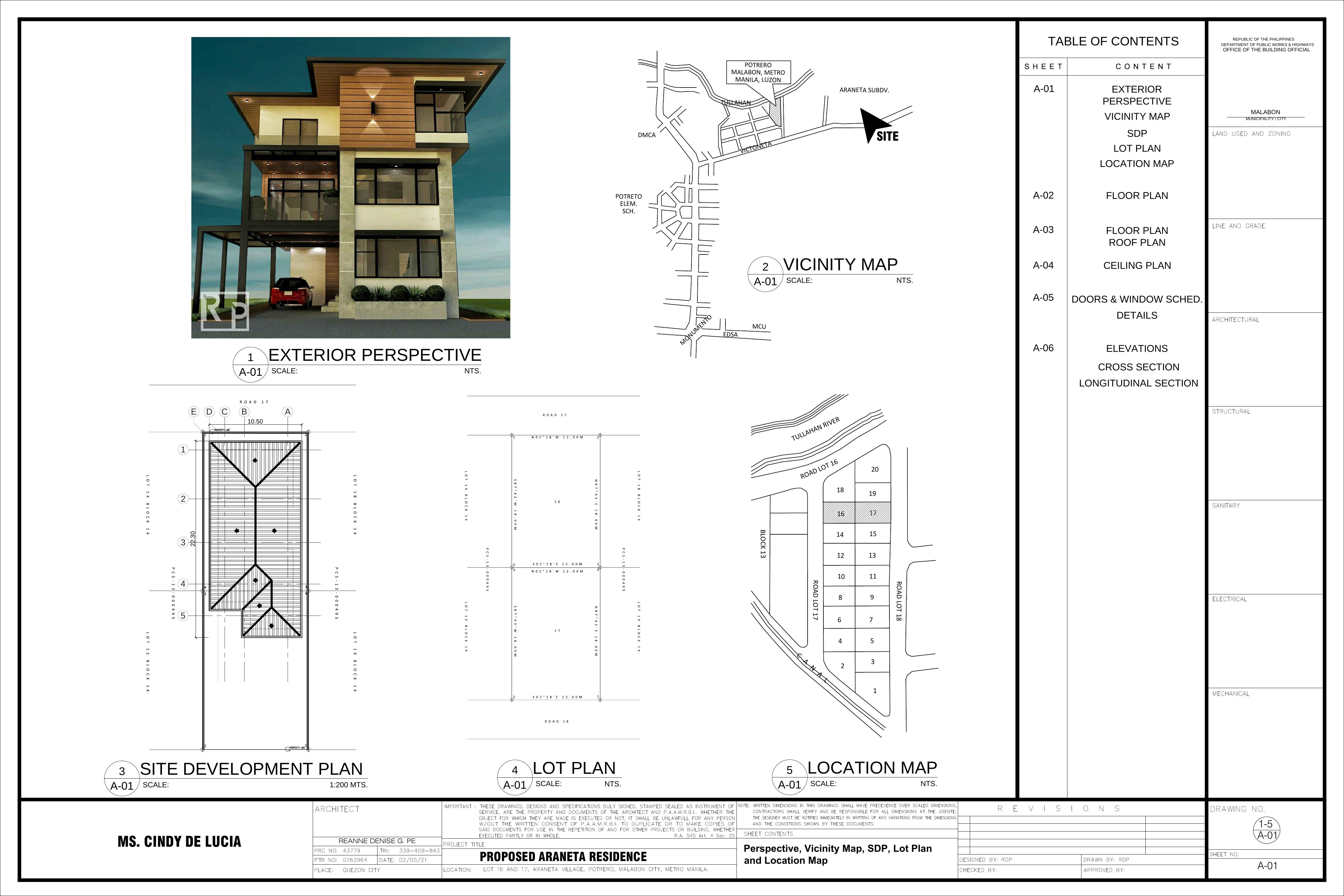 One Florida Place plan sheet A1.