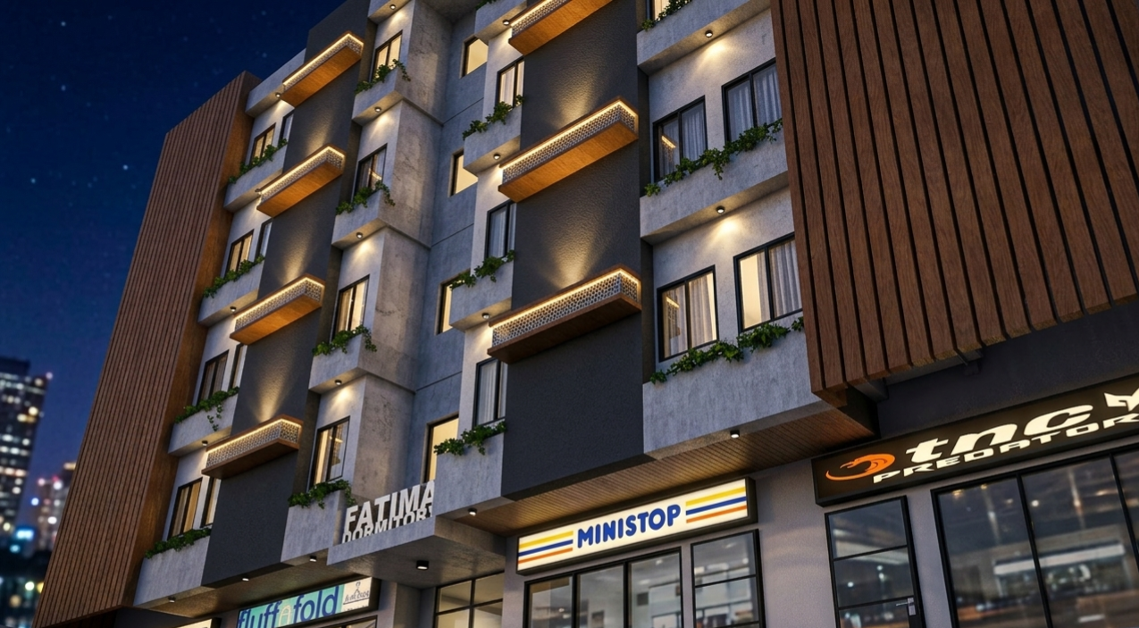 One Florida Place Dormitel exterior perspective.
